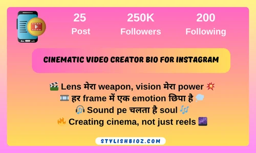Video Creator Bio for Instagram: 400+ Stylish, Funny & Professional Bios for Boys & Girls Cinematic Video Creator Bio for Instagram