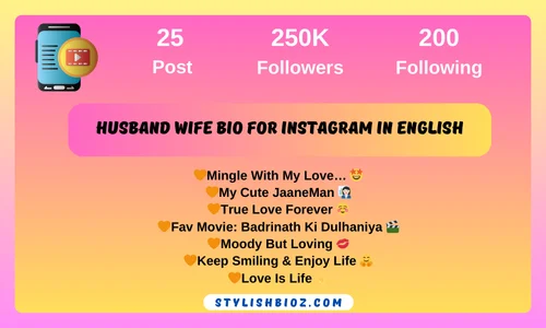 400+ Best Husband Wife Bio for Instagram | Stylish & Romantic Married Bios – StylishBioz Husband Wife Bio for Instagram in English