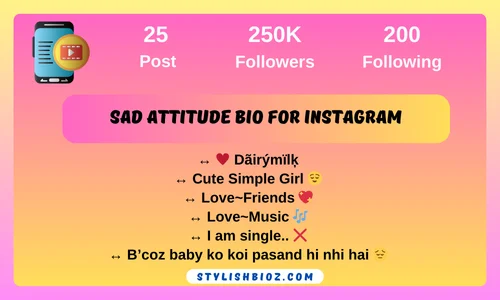 Sad attitude bio for instagram