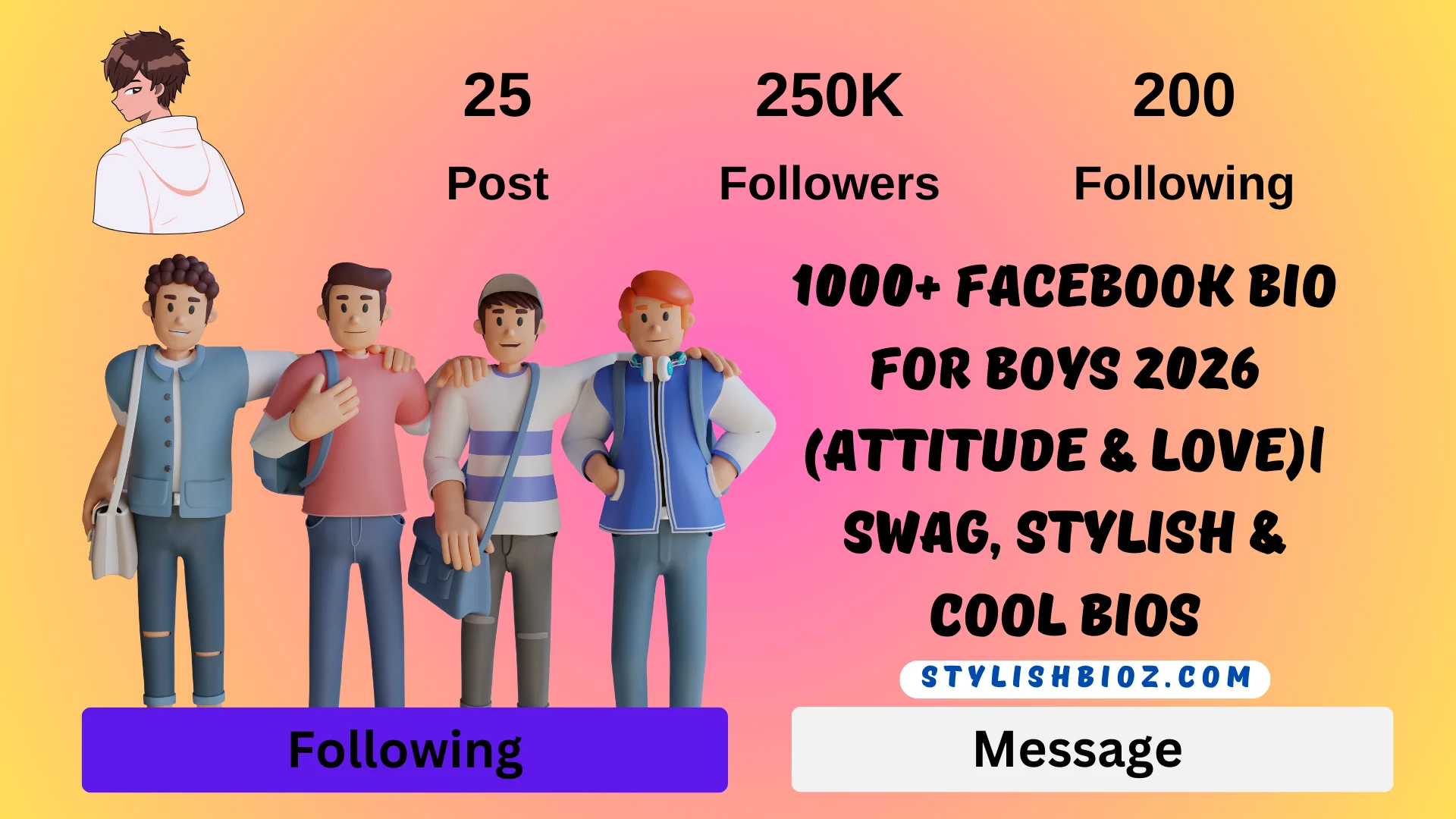 Facebook Bio For Boys 2026 (Attitude & Love)
