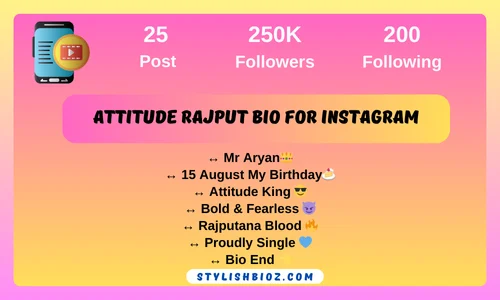 Attitude Rajput bio for instagram
