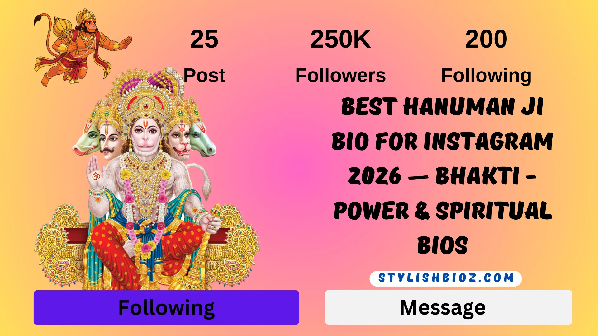 Best Hanuman Ji Bio For Instagram