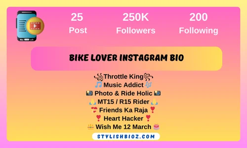 Bike Lover Instagram Bio