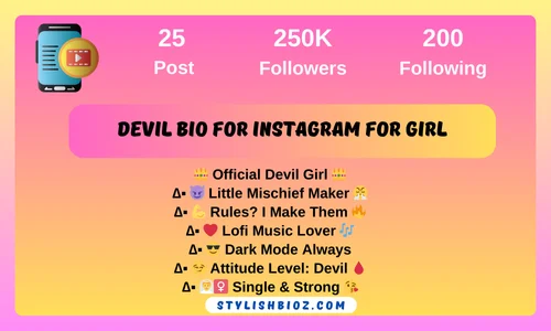 Devil Bio For Instagram For Girl