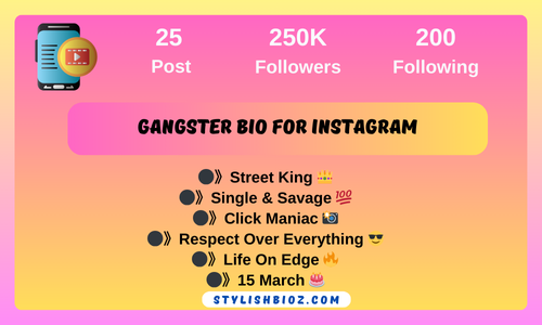 Gangster Bio For Instagram