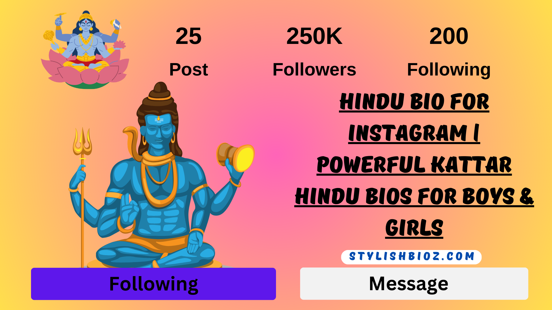Hindu Bio For Instagram | Powerful Kattar Hindu Bios for Boys & Girls