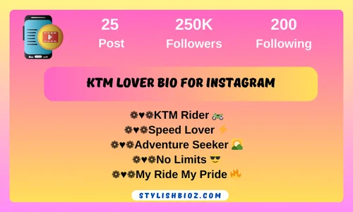 KTM Lover Bio For Instagram
