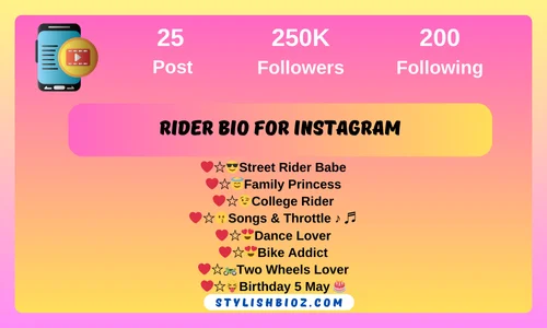 Rider Bio For Instagram