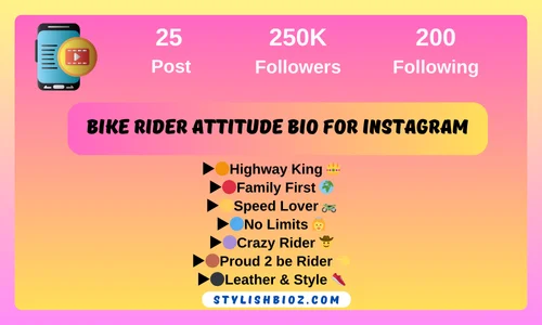 bike rider attitude bio for instagram