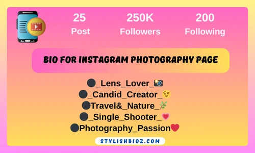 bio for instagram photography page