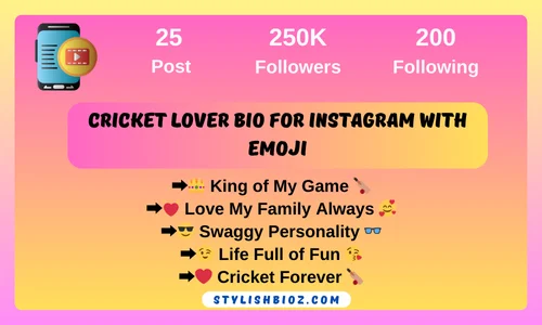 650+ New Cricket Lover Bio For Instagram 2026 cricket lover bio for instagram with emoji