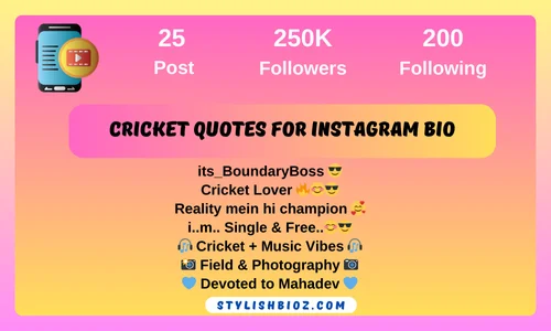 650+ New Cricket Lover Bio For Instagram 2026 cricket quotes for instagram bio