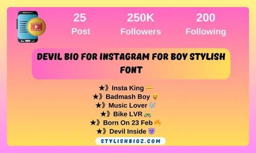 devil bio for instagram for boy stylish font