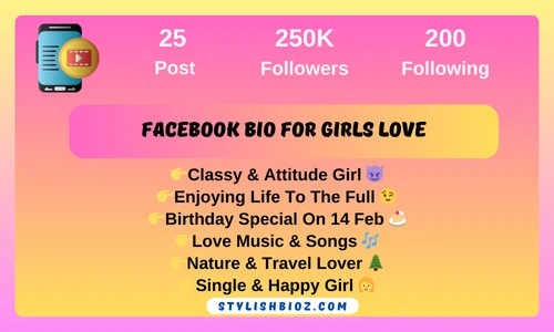 facebook bio for girls love