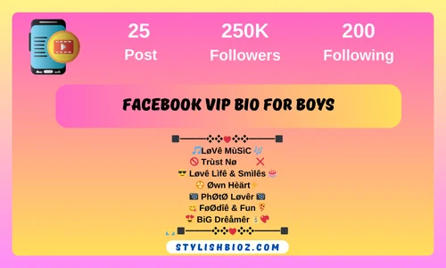 facebook vip bio for boys
