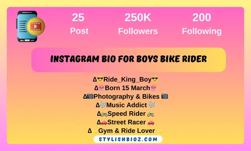 instagram bio for boys bike rider