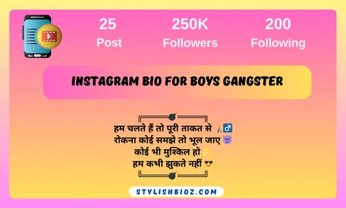 instagram bio for boys gangster