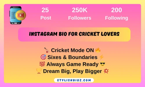 650+ New Cricket Lover Bio For Instagram 2026 instagram bio for cricket lovers