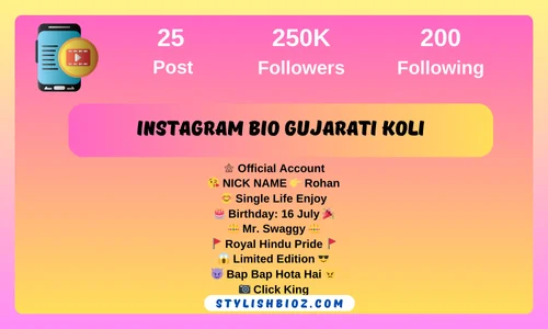 instagram bio gujarati koli