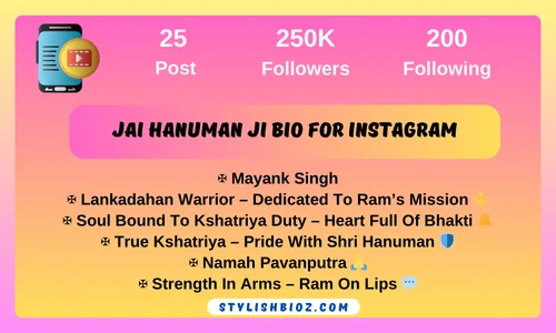 jai hanuman ji bio for instagram