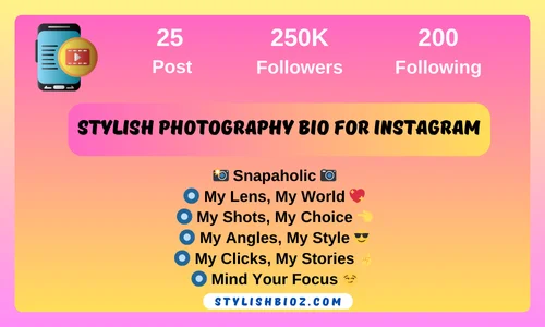 stylish photography bio for instagram