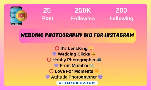 wedding photography bio for instagram
