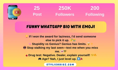 funny whatsapp bio with emoji