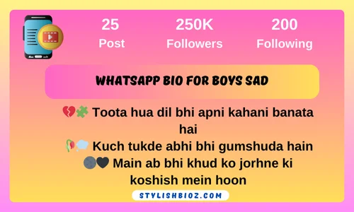 Best Sad Bio For WhatsApp 2026 | Emotional, Heart-Touching & Deep Lines whatsapp bio for boys sad