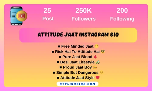 Attitude Jaat Instagram Bio