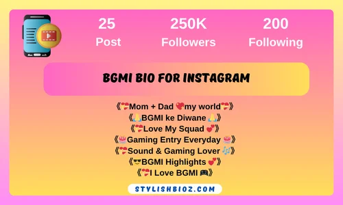 BGMI bio for Instagram