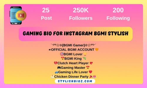 Gaming bio for Instagram BGMI stylish