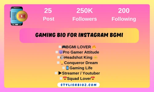 Gaming bio for Instagram BGMI